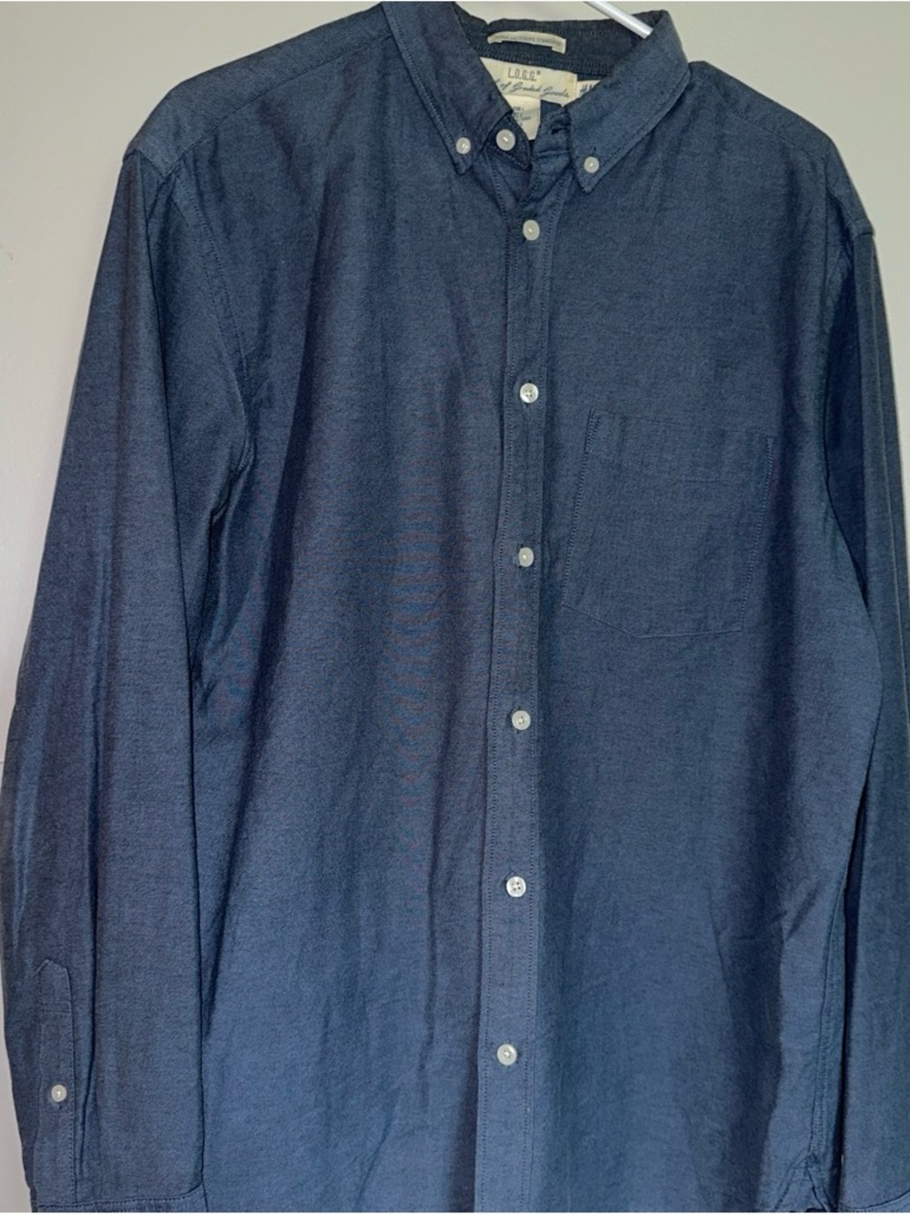 H&M Men's Button-Down Shirt in Dark Blue